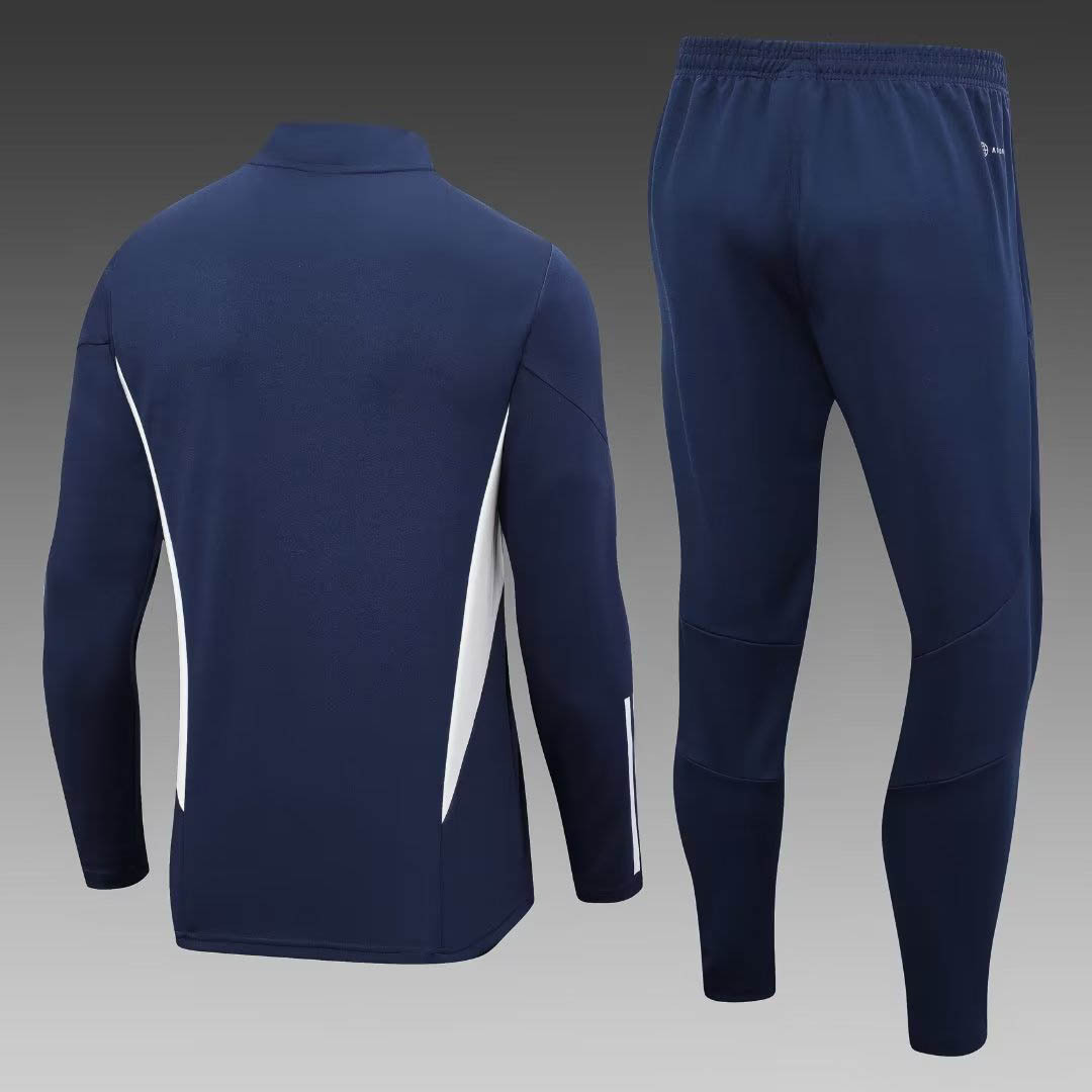 2023/2024 Italy Half-Pull Training Suit Royal Blue Soccer Shirt Set