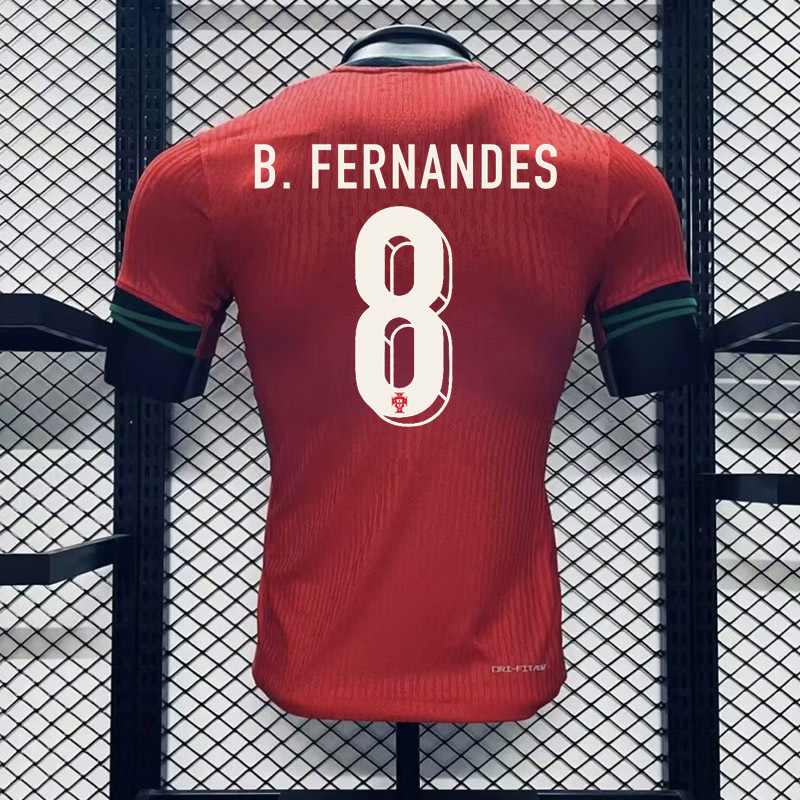Portugal 2024-25 Euro Home Jersey Player Version RONALDO BERNARDO G. RAMOS B.FERNANDES PEPE R. LEÃO Football jersey