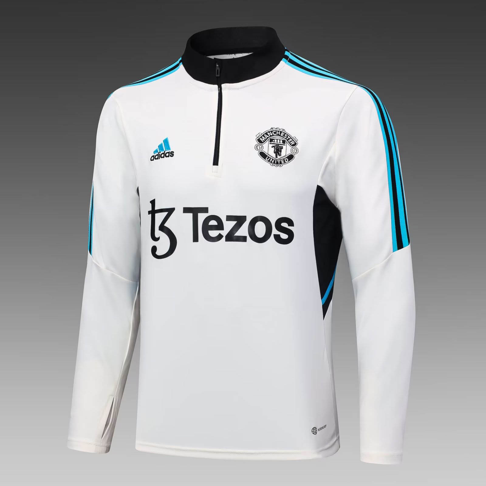 2023/2024 Manchester United Half-Pull Training Suit Off-White Football Shirt 1:1 Thai Quality Set