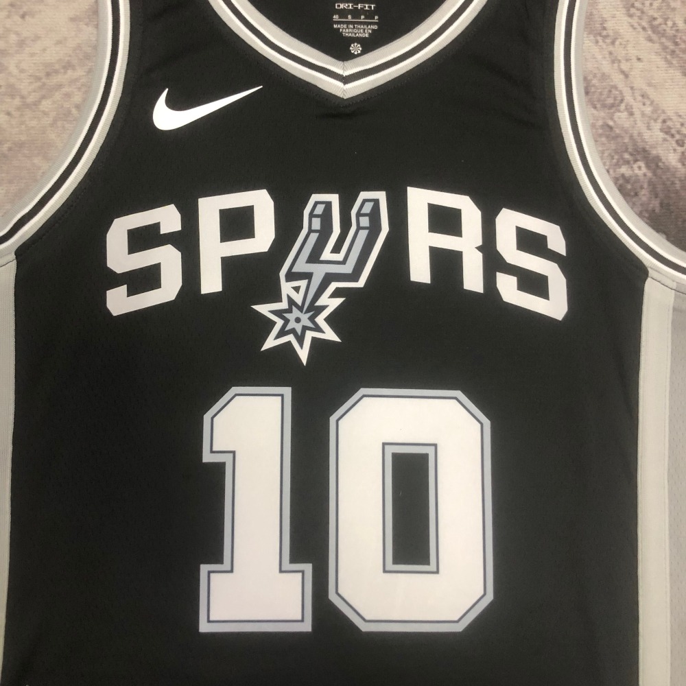 23 Season San Antonio Spurs Black No. 10 Sochan