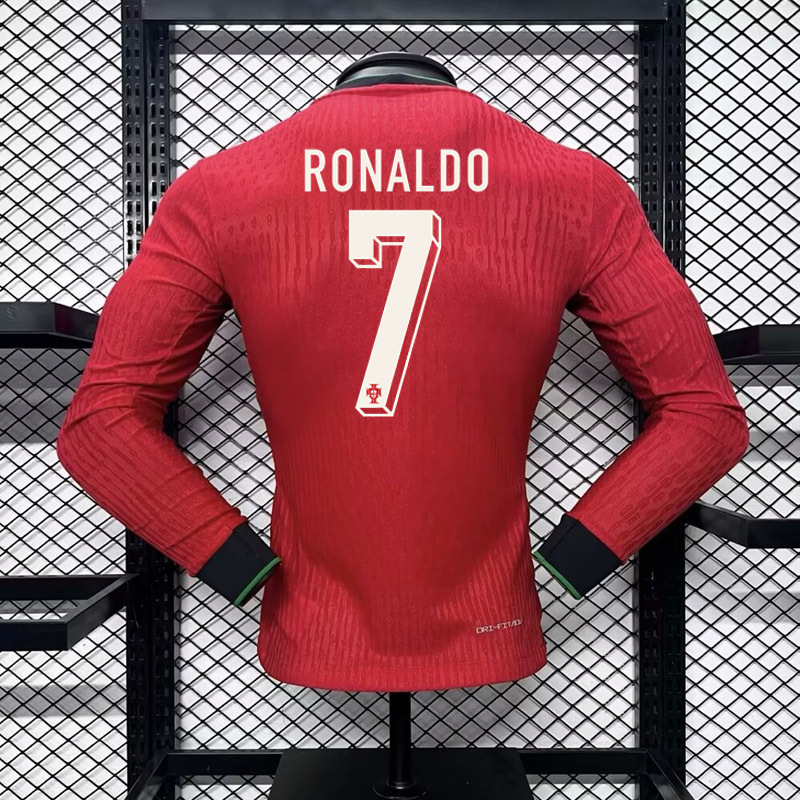 Portugal 2024-25 Euro Home Long Sleeves Jersey -Player Versi RONALDO BERNARDO G. RAMOS B.FERNANDES PEPE R. LEÃO Football jersey