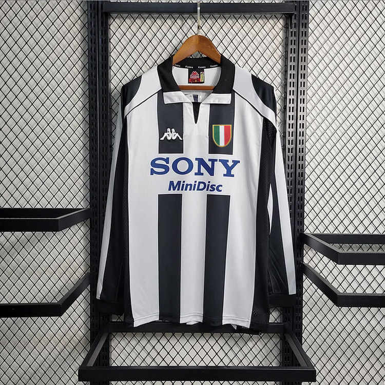 Retro Long Sleeve 1997-98 Juventus Home ZIDANE DEL PIERO CONTE INZAGHI  Football jersey retro
