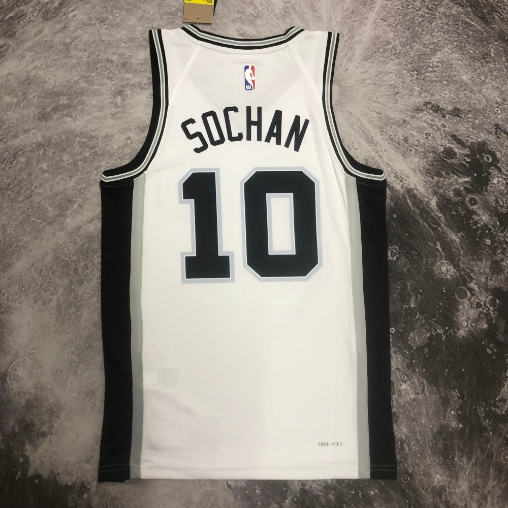 23 Season San Antonio Spurs White No. 10 Sochan