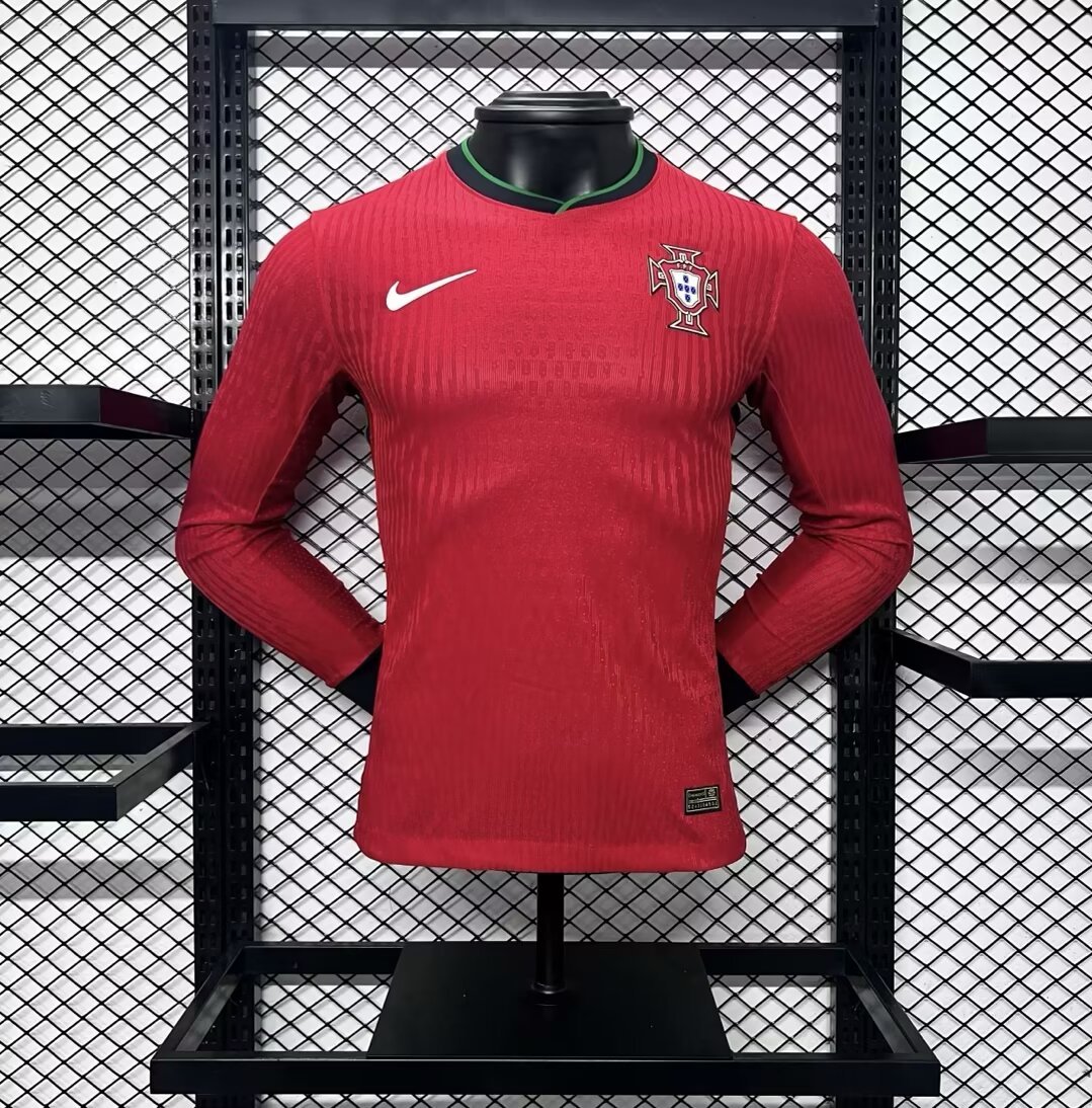 Portugal 2024-25 Euro Home Long Sleeves Jersey -Player Versi RONALDO BERNARDO G. RAMOS B.FERNANDES PEPE R. LEÃO Football jersey