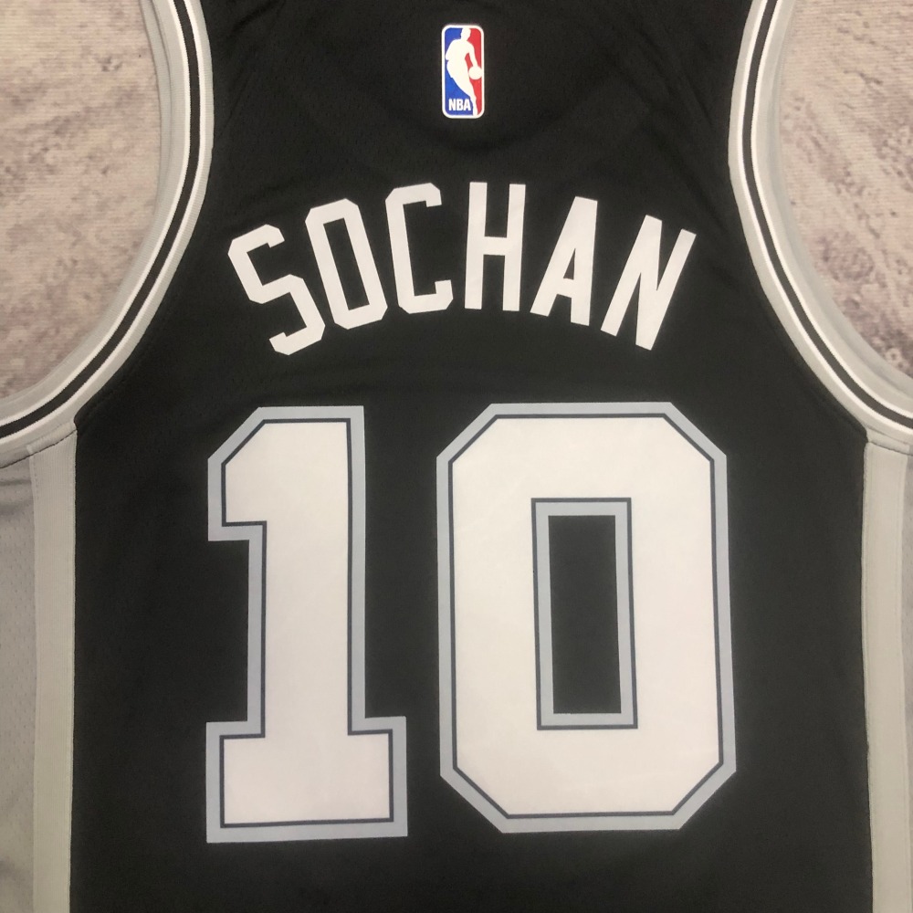 23 Season San Antonio Spurs Black No. 10 Sochan