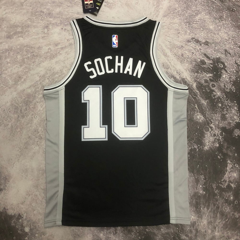 23 Season San Antonio Spurs Black No. 10 Sochan