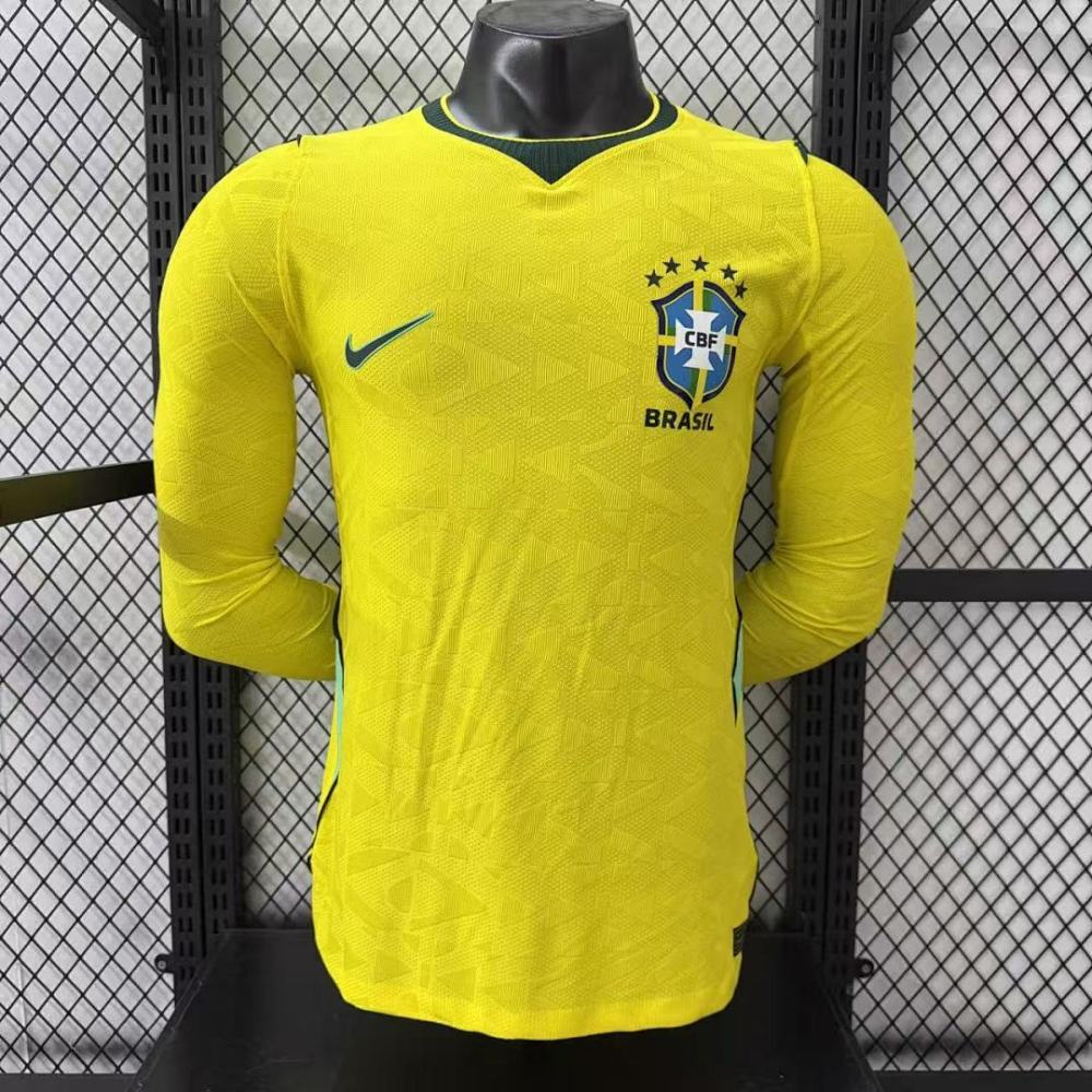 Player 2026 Brazil Home Long sleeves Football jersey