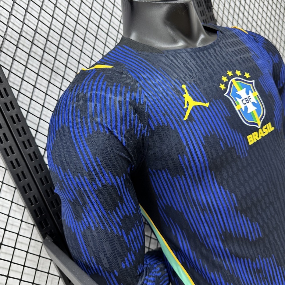 Player 2026 Brazil Away Long sleeves Football jersey