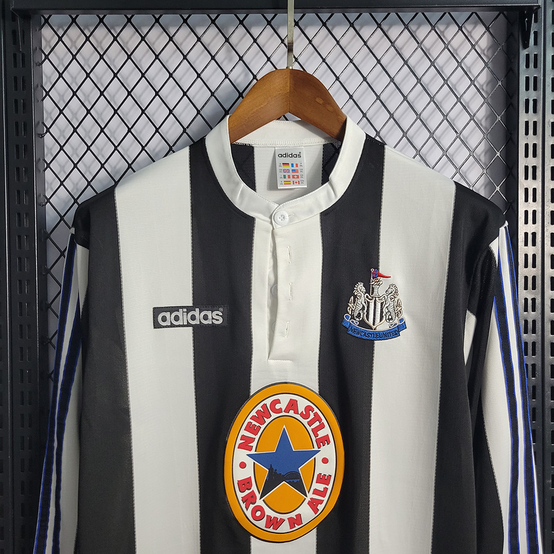 Retro 1995-97 Long Sleeve Newcastle Home   Football jersey retro