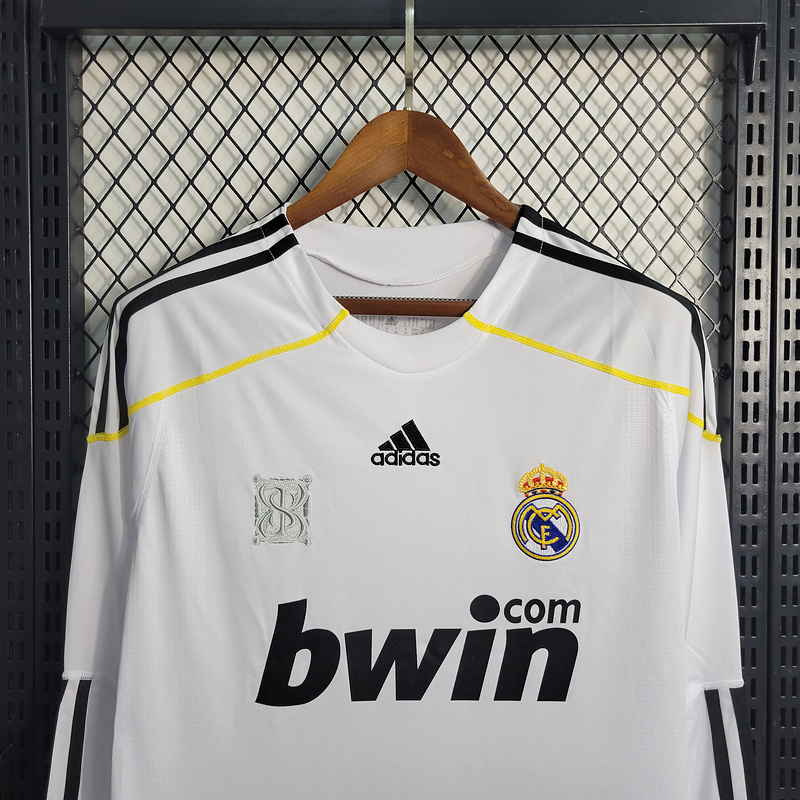 Retro 2009-10 Real Madrid Home Long Sleeve KAKA RONALDO  Football jersey retro