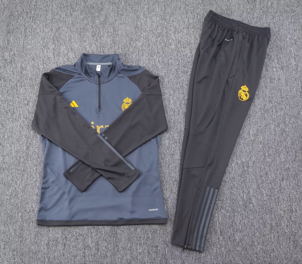 2023/2024 Real Madrid Special Edition Half Pull Training Wear Gray Suit