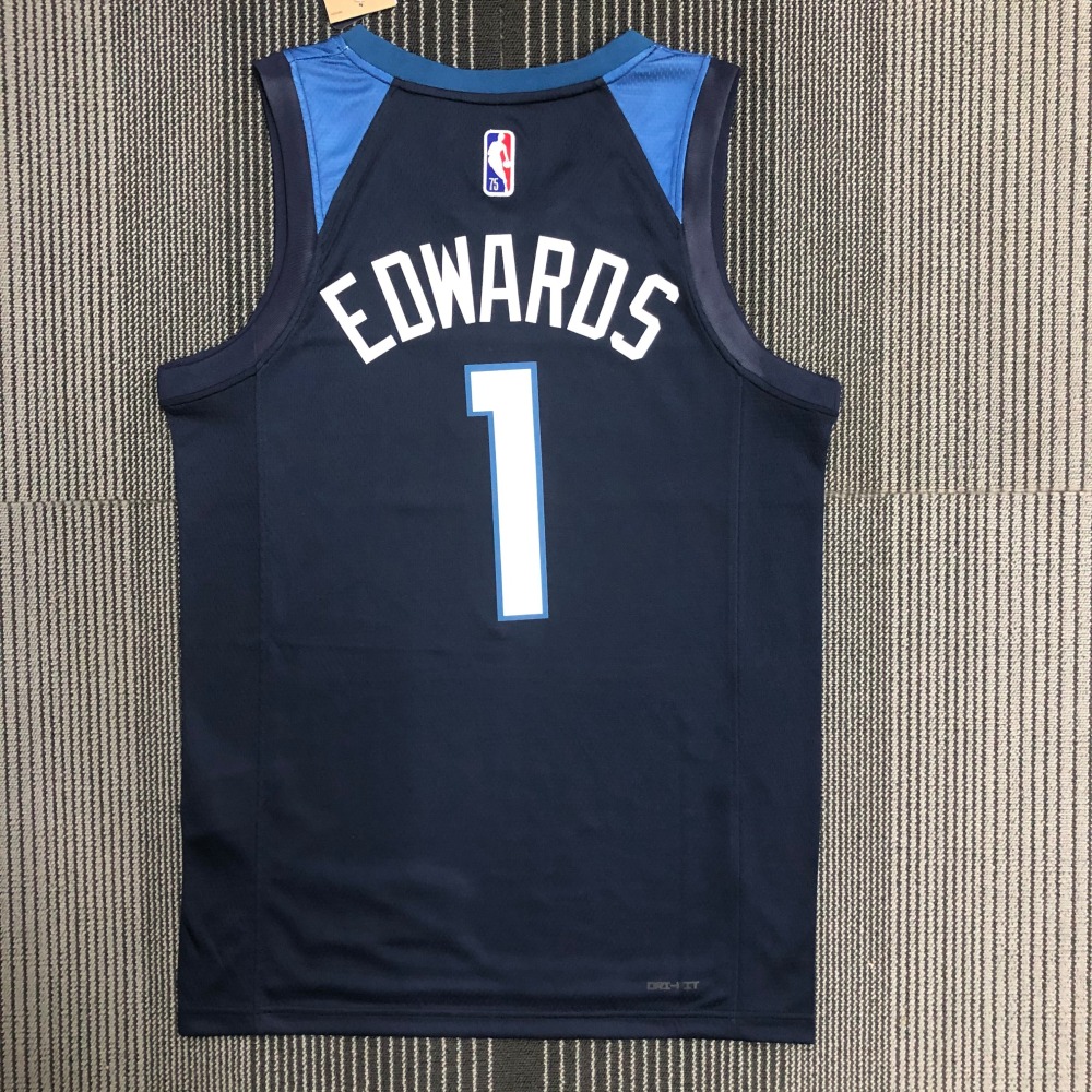 75th Anniversary Minnesota Timberwolves Navy Blue 1 Edwards