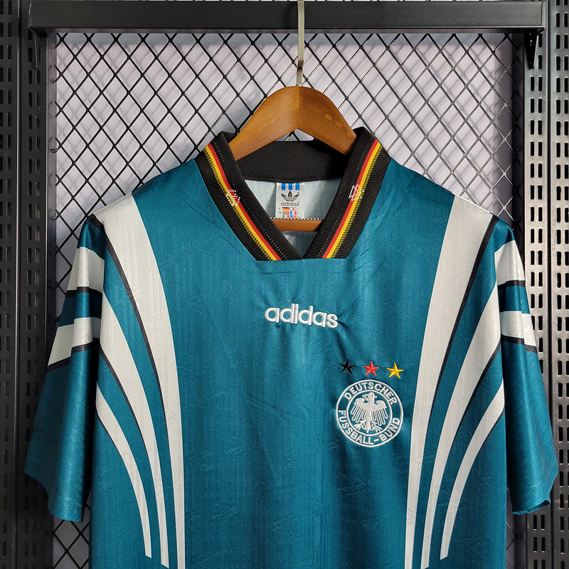 Retro 1996 Germany away MOLLER #7 Klinsmann #18 KUNTZ #11 Football jersey retro
