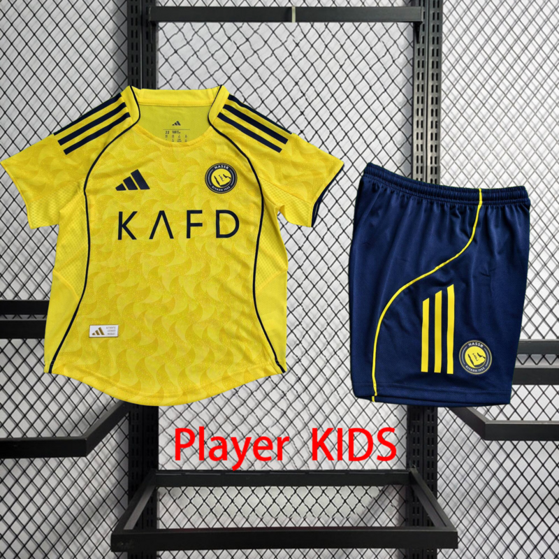 Player 2025-26 Al Nassr Home Kids Football jersey