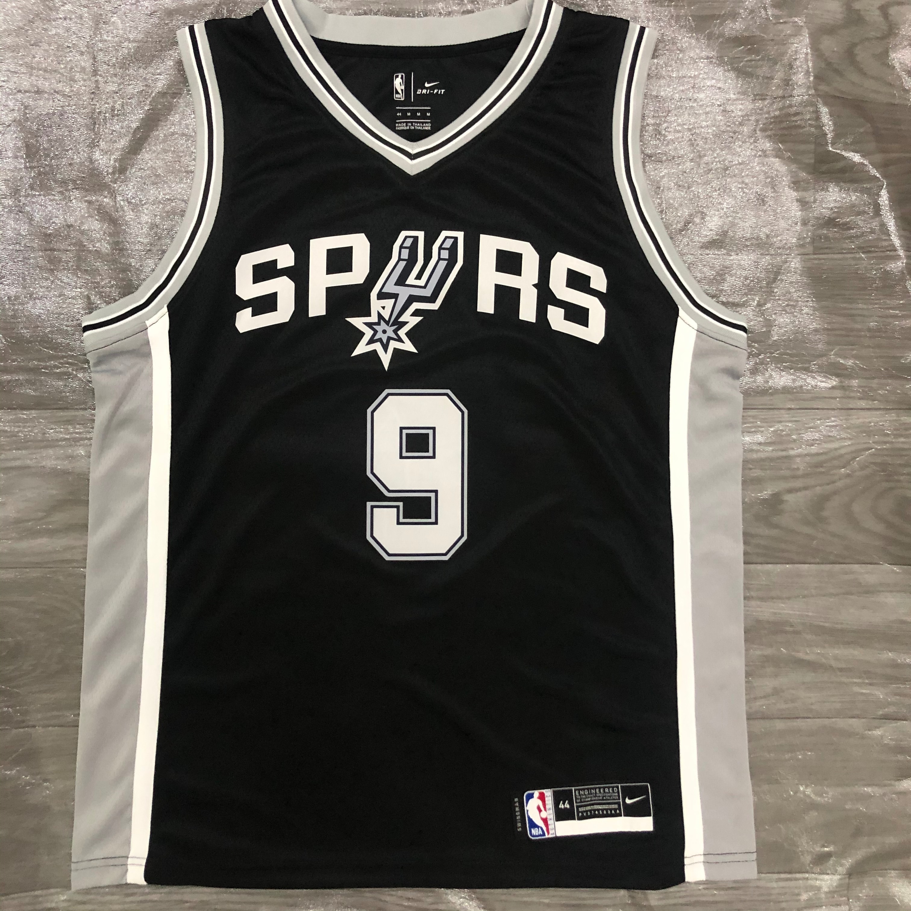 San Antonio Spurs Black No. 9 Parker