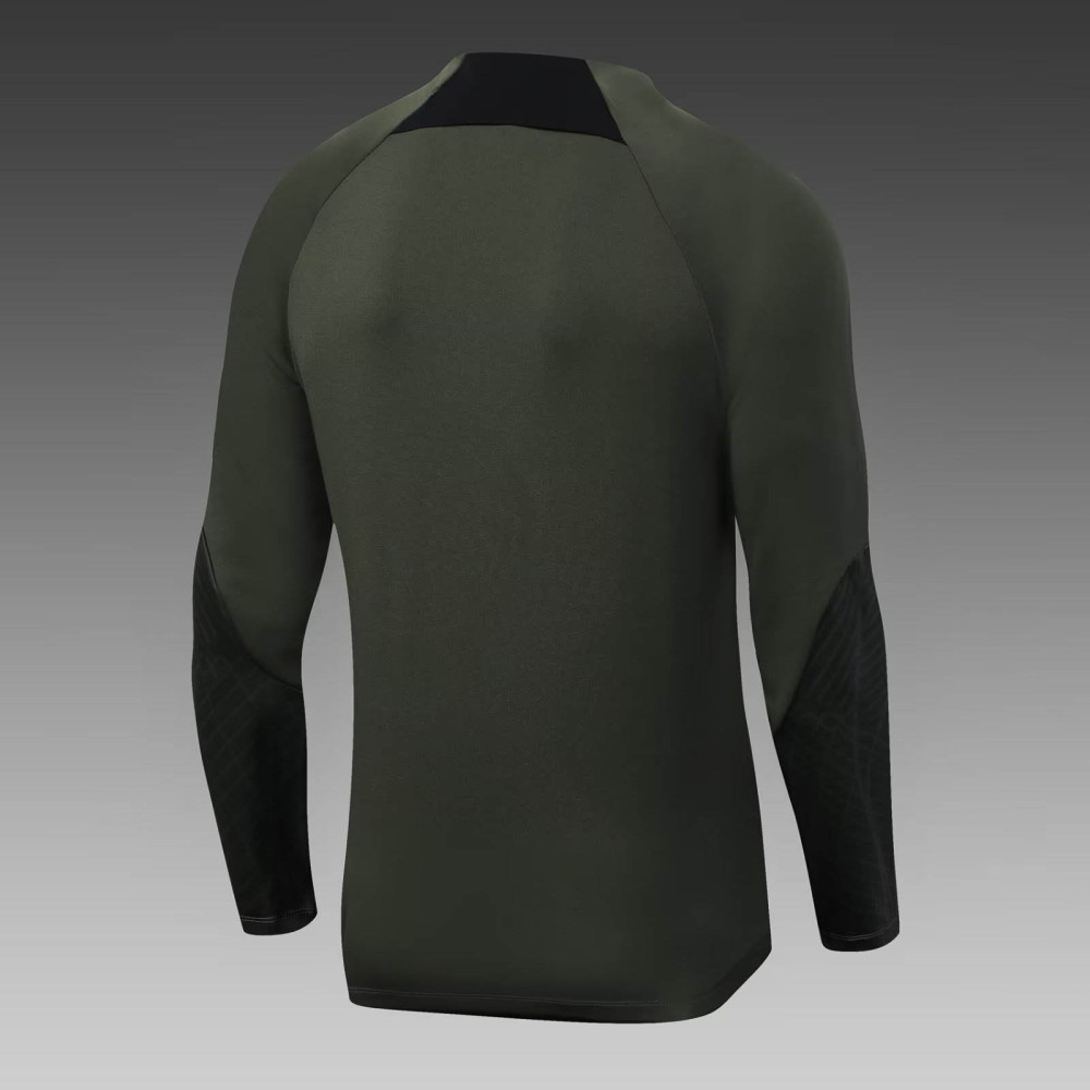 2023/2024 Player Version Barcelona Half Training Uniform Army Green Jersey Set 1:1 Thai Quality
