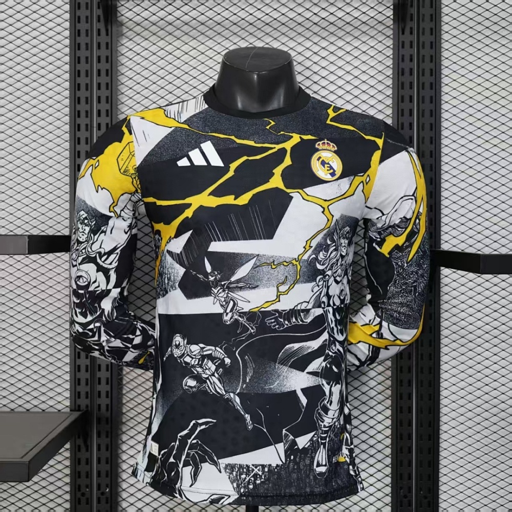 Player 2025-26 Real Madrid Marvel collaboration edition Long sleeves Football jersey