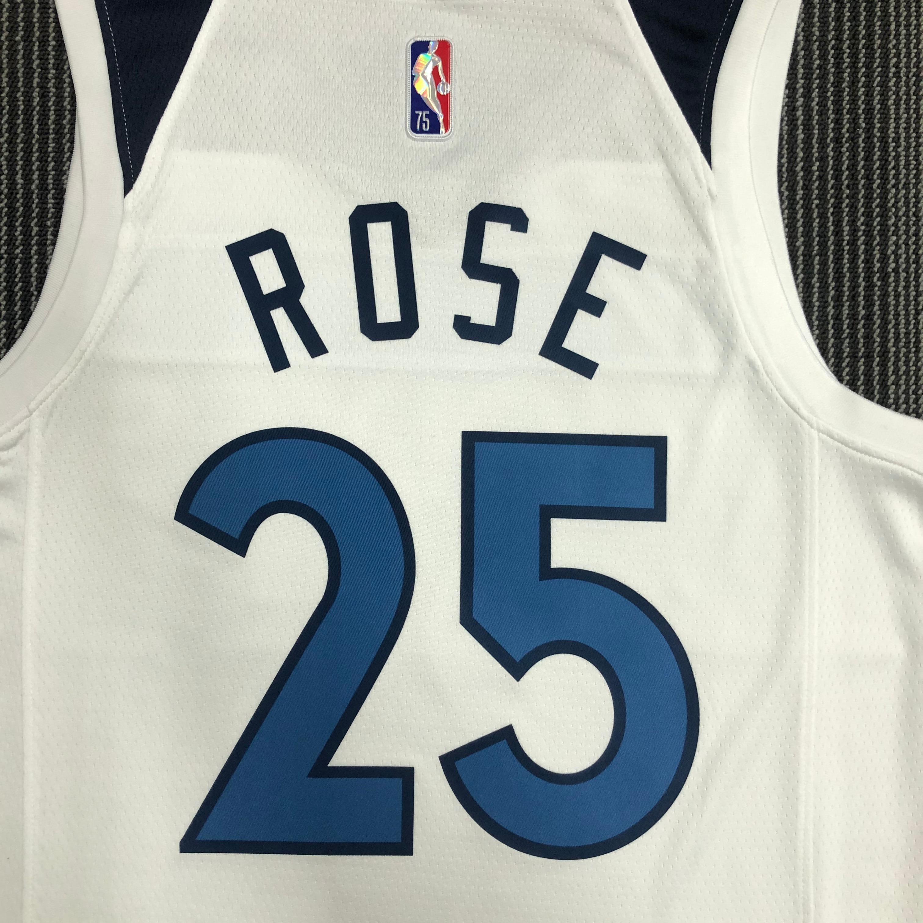 75th Anniversary Minnesota Timberwolves White 25 Rose