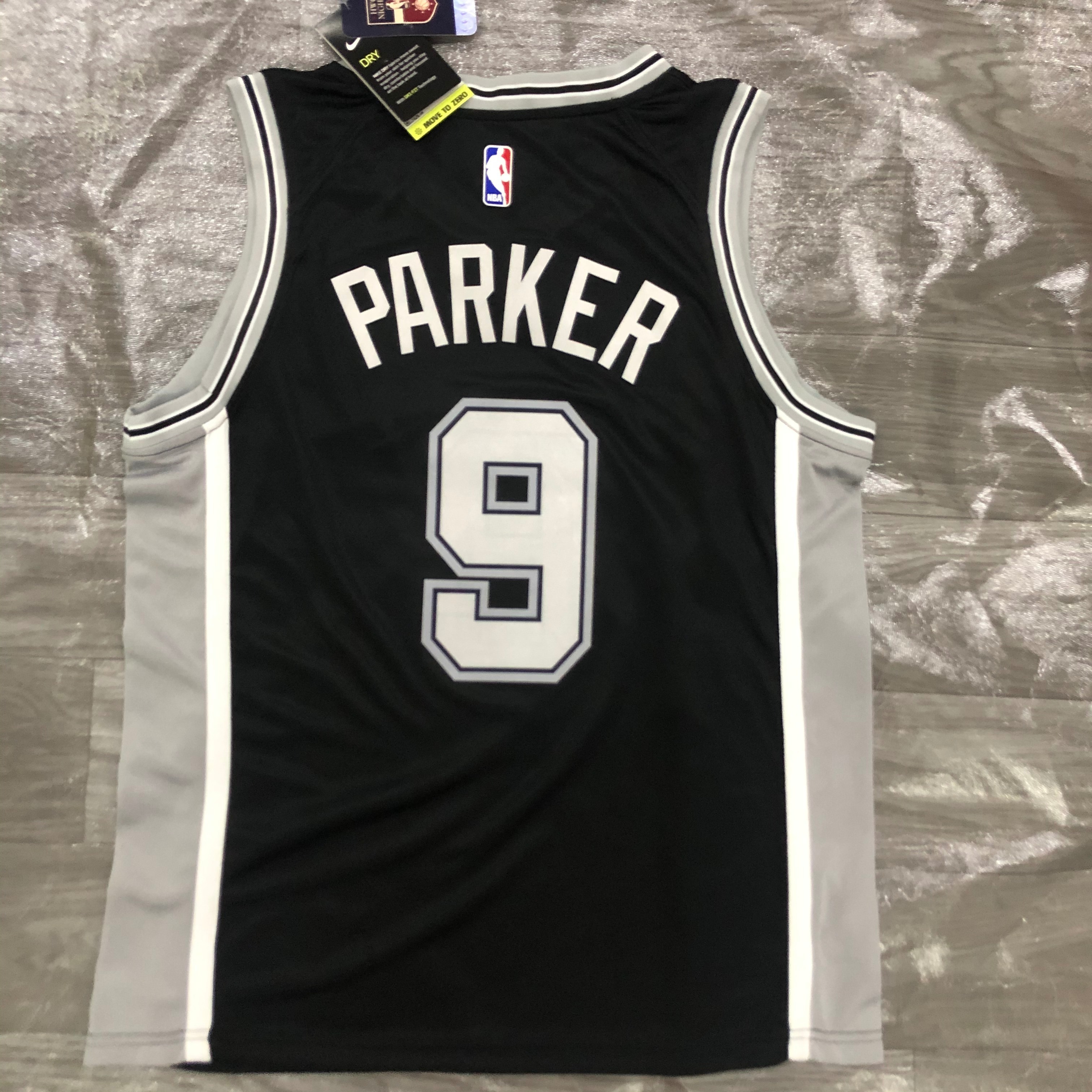 San Antonio Spurs Black No. 9 Parker