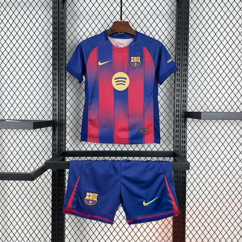 2025-26 Barcelona Home kids Football jersey