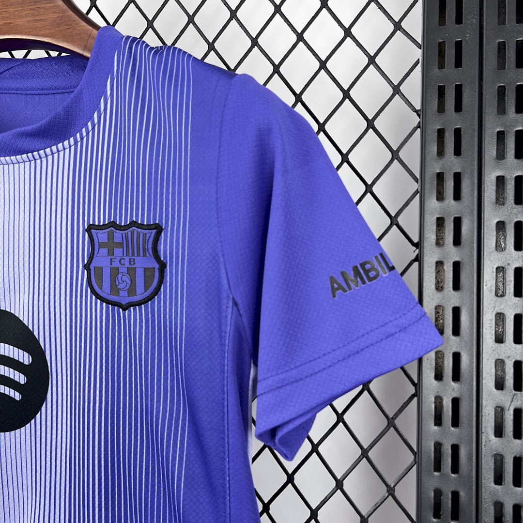2025-26 Barcelona Goalkeeper Kids Football jersey