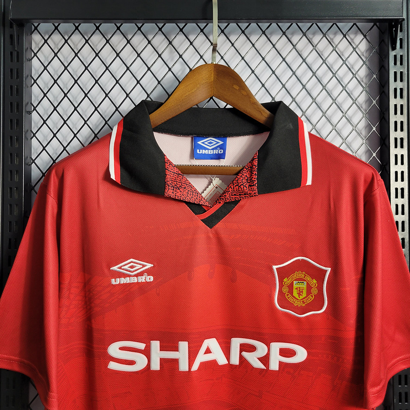 Retro 1994-96 Manchester United Home CANTONA HUGHES KEANE  Football jersey retro