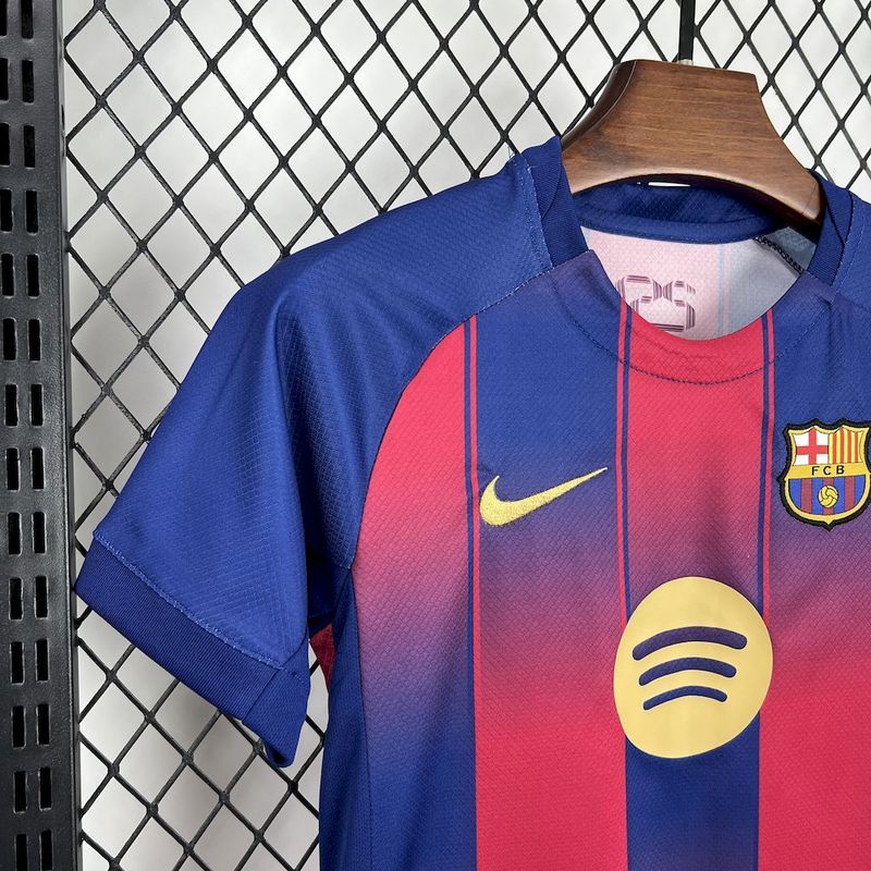 2025-26 Barcelona Home kids Football jersey