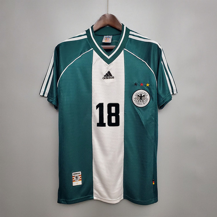 Retro 1998 Germany away MOLLER #7 Klinsmann #18 MATTHAUS #8 Football jersey retro