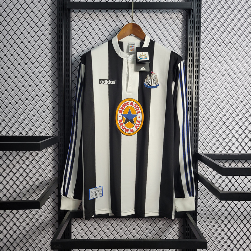 Retro 1995-97 Long Sleeve Newcastle Home   Football jersey retro