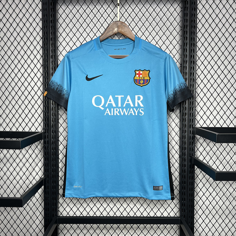 Retro 2014-15 Barcelona Away MESSI PIQUE XAVI A.INISTA SUAREZ NEYMAR JR  Football jersey retro