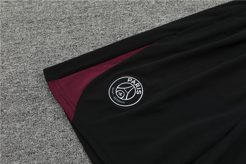 24-25 short-sleeved training suit psg paris saint germain black
