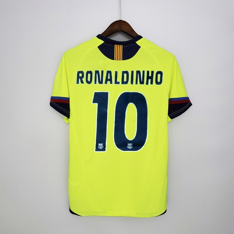 Retro FC Barcelona 2005-06 away XAVI MESSI RONALDINHO Football jersey retro