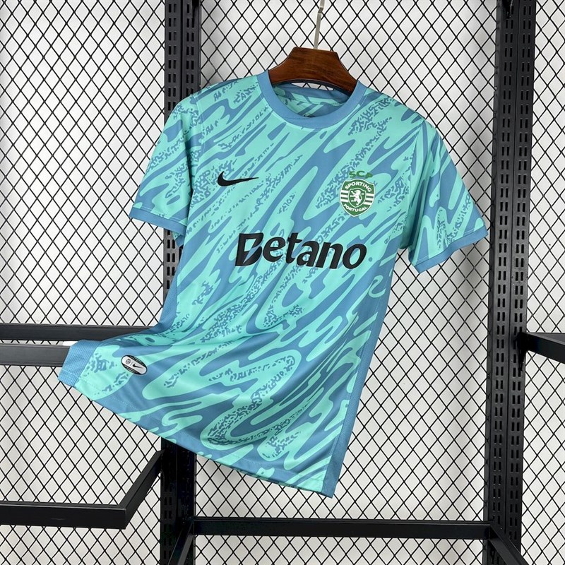 2025-26 Sporting Lisbon season blue goalkeeper Football jersey