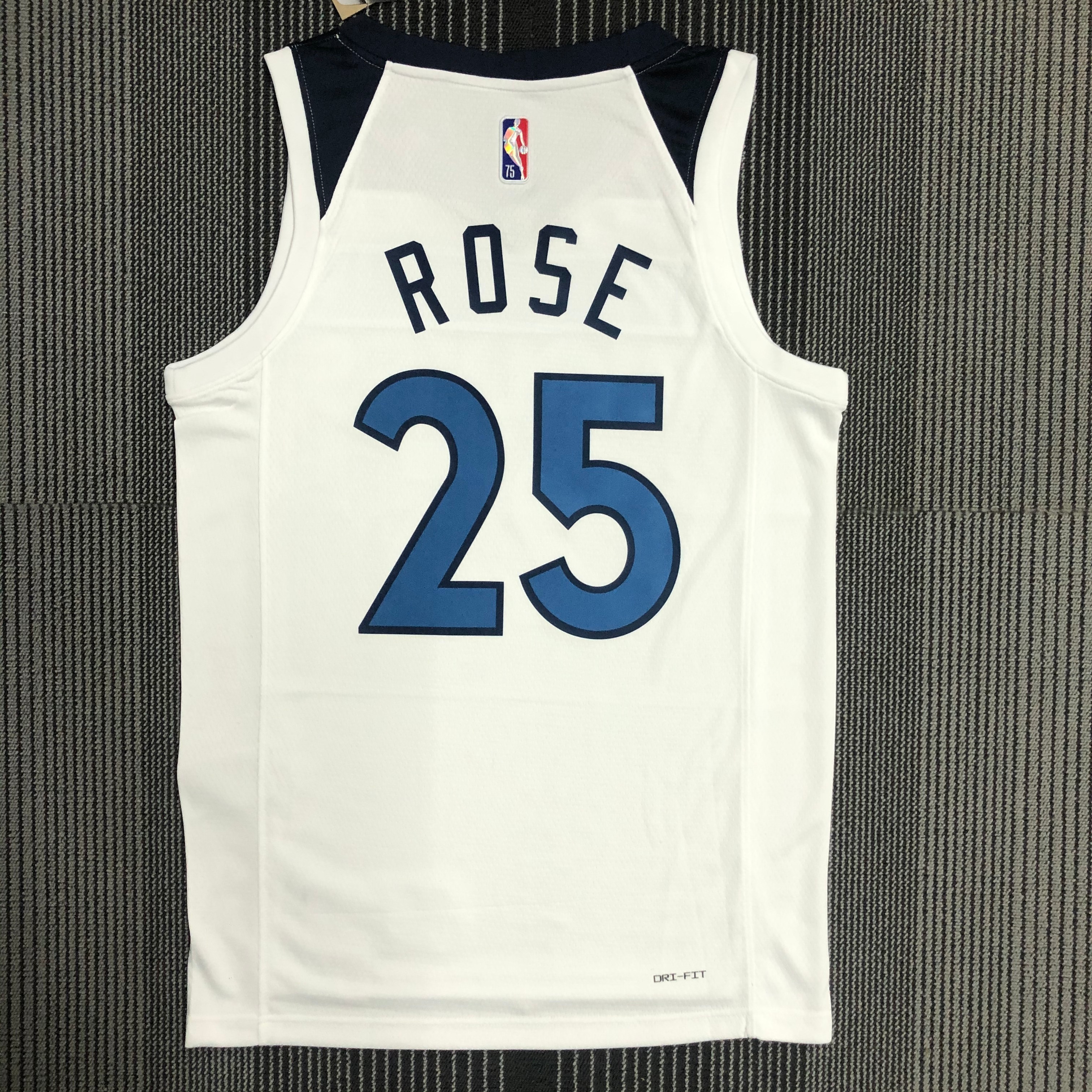 75th Anniversary Minnesota Timberwolves White 25 Rose