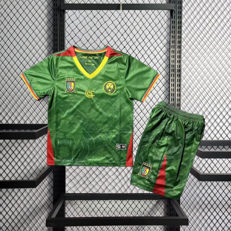 2025-26 Cameroon Home kids Football jersey