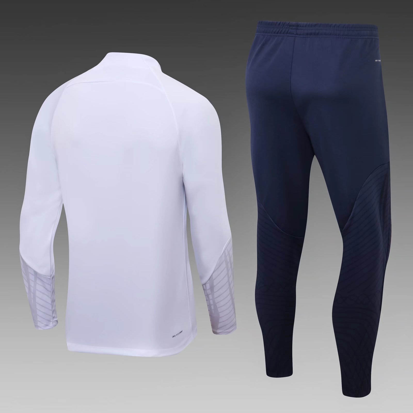 2022/2023 France Half-Pull Training Suit White Football Shirt Set
