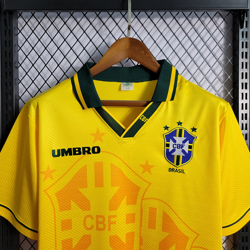 Retro Embroidered Edition 1993-94 Brazil Home Retro  Football jersey retro