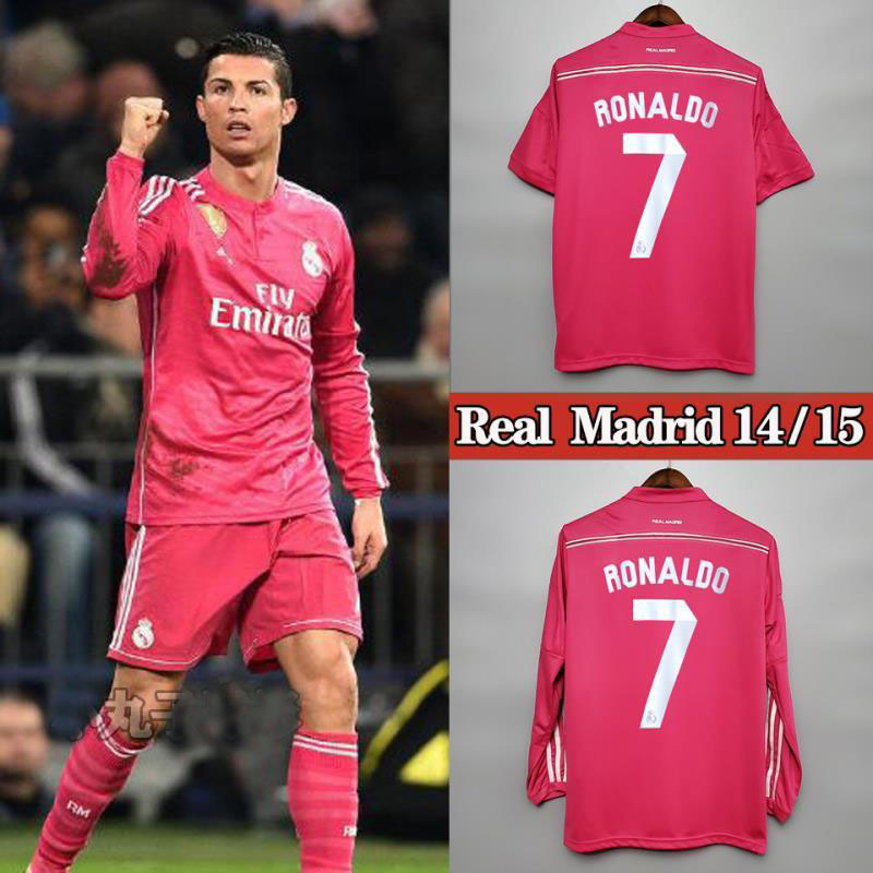 Retro 2014-15 Long Sleeve Real Madrid away RONALDO Benzema Bale Sergio Ramos Alonso Di Maria Modric Football jersey retro