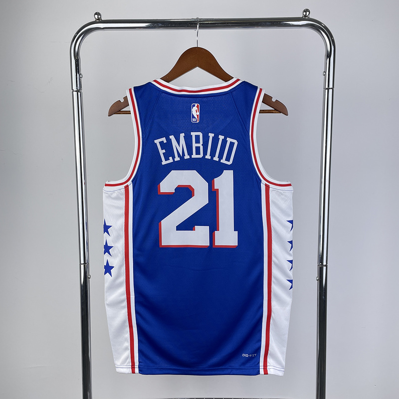2023 NBA Philadelphia 76ers 21 EMBIID Basketball Jersey