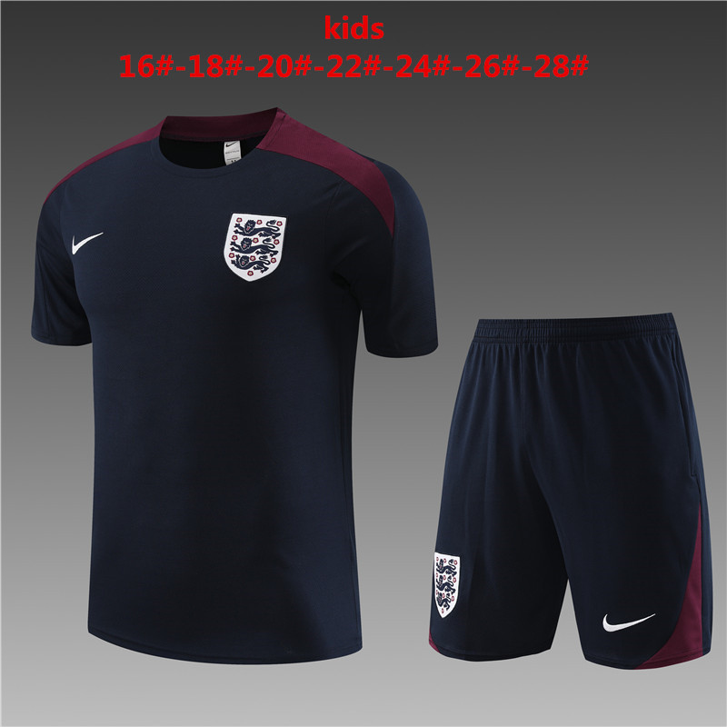 24-25-Short Sleeve Training Jersey England Royal Blue