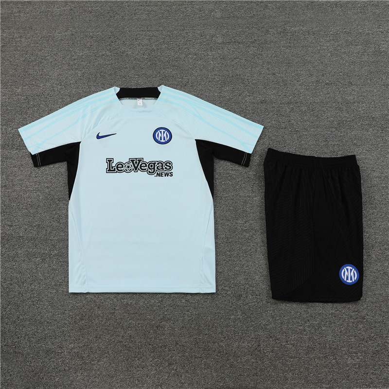 23-24-Short-sleeved training suit Inter Milan light gray
