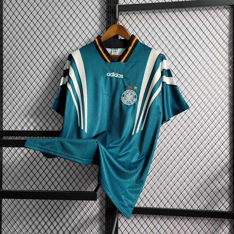 Retro 1996 Germany away MOLLER #7 Klinsmann #18 KUNTZ #11 Football jersey retro