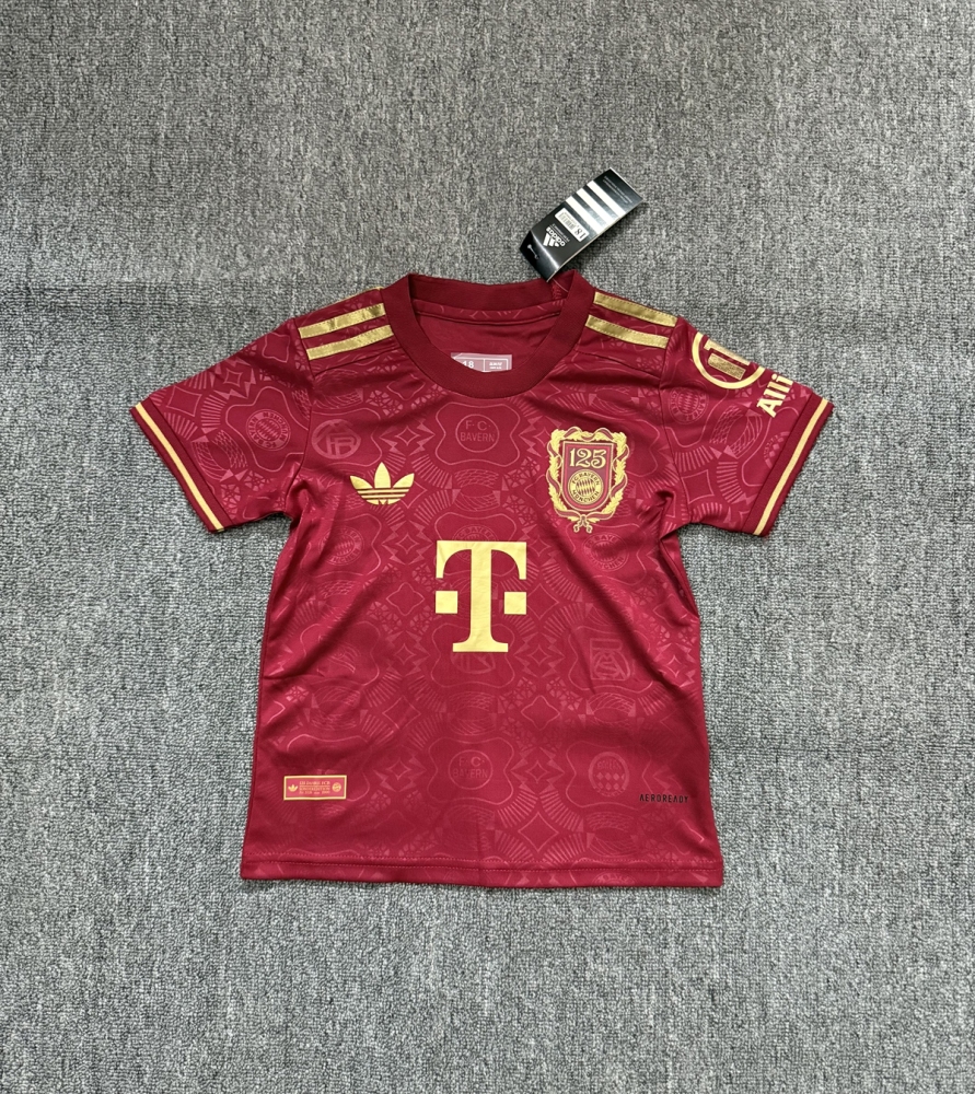 2025-26 Bayern Munich 125th Anniversary Kids Football Jersey Set