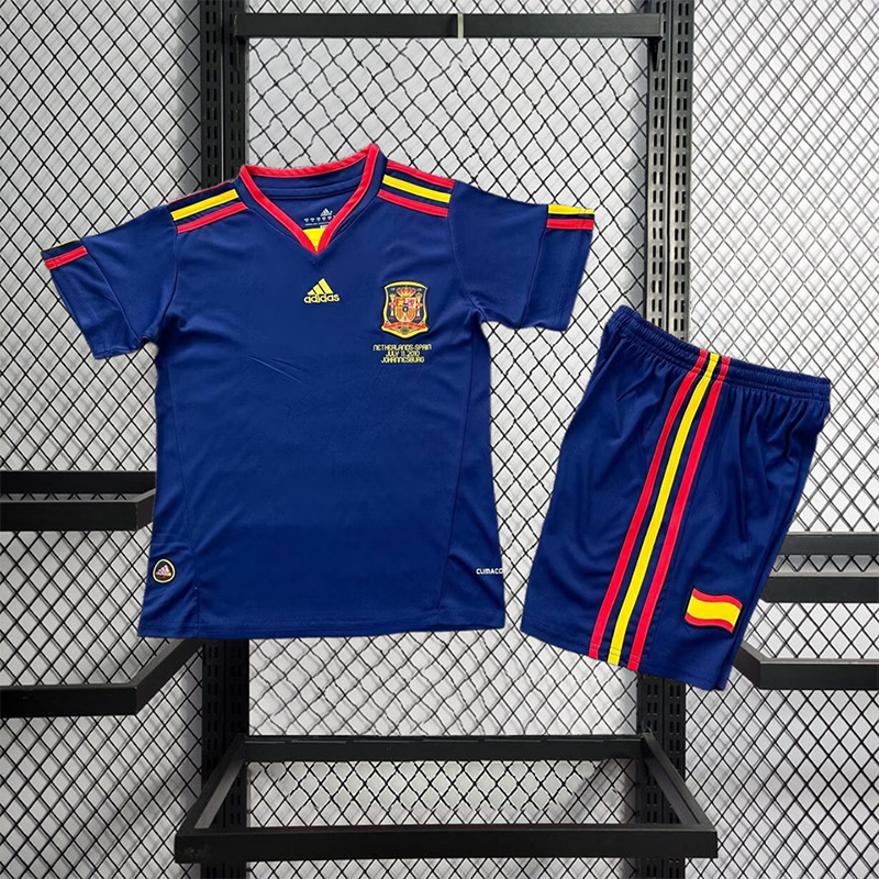Retro Kids 2010 Kids Spain Away retro Football jersey