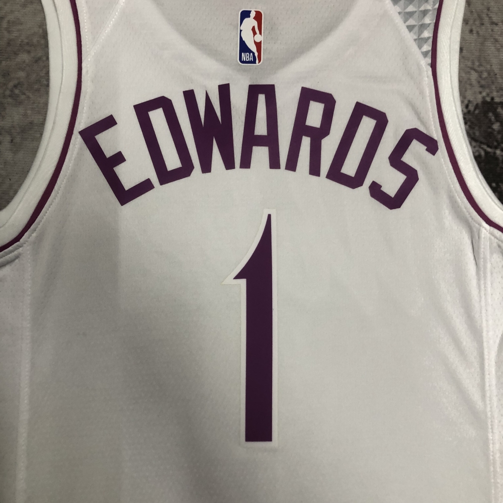 Minnesota Timberwolves White Pink 1 Edwards