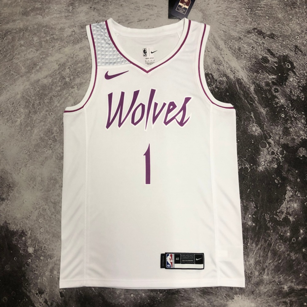 Minnesota Timberwolves White Pink 1 Edwards