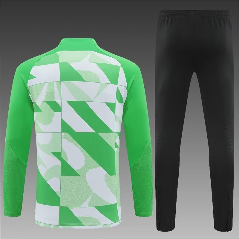 2023/2024 Atletico Madrid half-pull training uniform green camouflage uniform 1:1 Thai quality