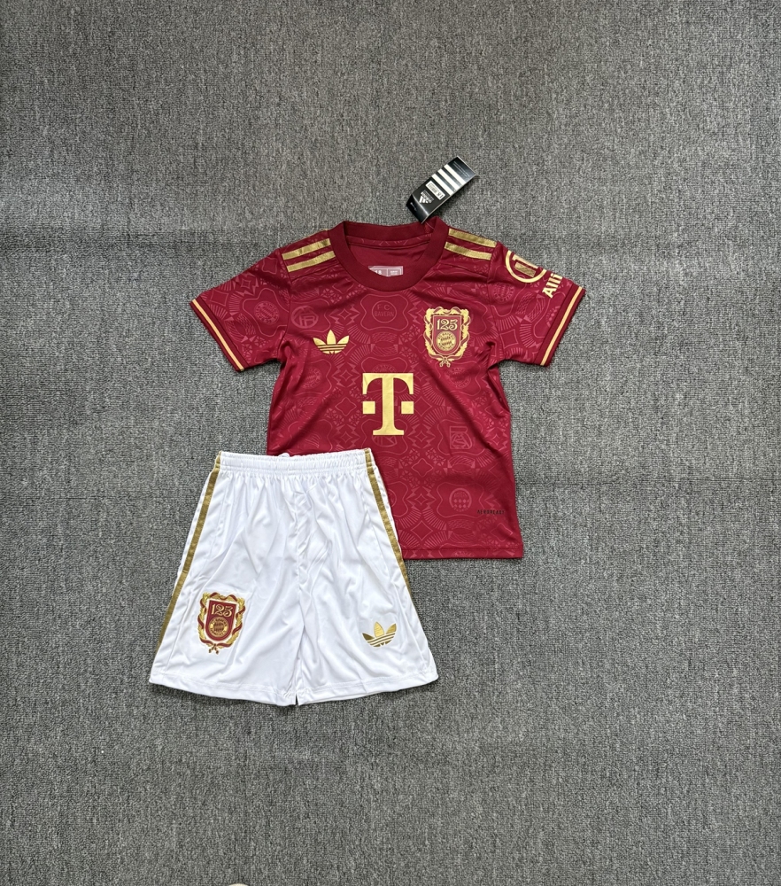 2025-26 Bayern Munich 125th Anniversary Kids Football Jersey Set