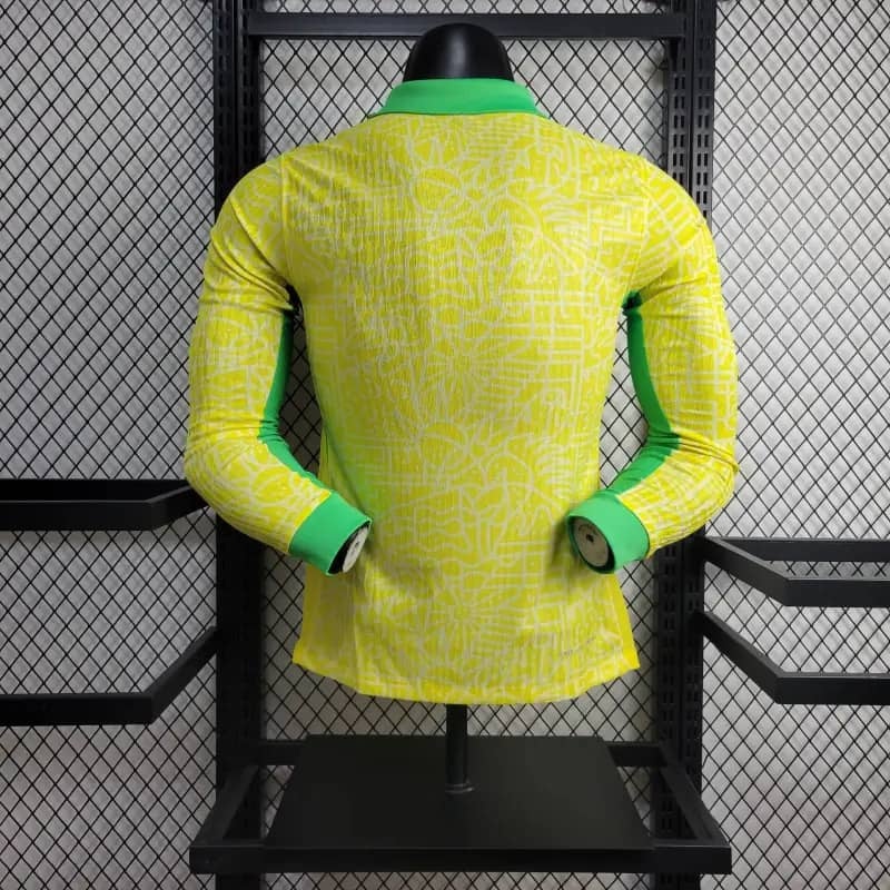Player Edition 2024-25 Brazil Home Long Sleeve  Vini Jr ENDRICK RICHARLISON Football jersey