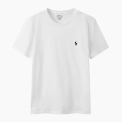 White with black logo，